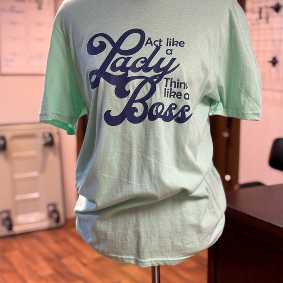 District Mint Green Tee with Navy Print - Picture 2 of 2